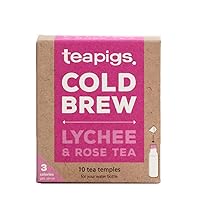 Lychee & Rose Cold Brew Tea Bags, 10 Count x 6 Boxes, Caffeine Free Herbal Infusion Tea, Sweet, Flowery