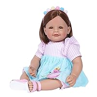 Adora ToddlerTime Premium Collection 20” Realistic Weighted Baby Doll Made in Exclusive Baby Powder Scented CuddleMe Vinyl with Doll Clothes and Accessories - Summer Flamingo