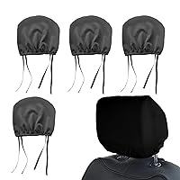 4 PCS Car Seat Cushion Pillow Cover, Anti-Dirty Anti-Scratch Comfort Breathable Cover, Retractable Multifunctional Headrest Protective Case, Universal Seat Accessories for Most Cars (Black
