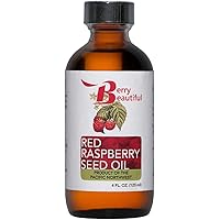 Raspberry Seed Oil - For Skin, Hair, and Nails - Cold Pressed, Unrefined, 100% Pure and Locally Grown - 4 fl oz