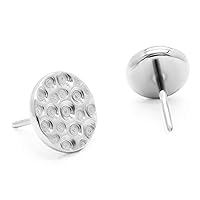 Tilum Hammered Disc Titanium Threadless Labret Stud for Nose, Ear Lobe, Cartilage, Helix Piercing Jewelry for Women and Men