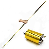 1 Pcs 150CM Golden Color Metal Appearing Cane with Free Gloves and Video Tutorial, Pocket Staff Magic Wand Stage Close-up Magic Trick