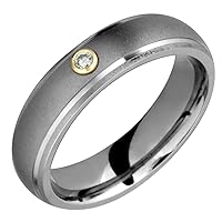 Adela Classic Titanium Ring with Diamond and 14K Gold Collet