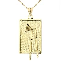 BILLIARDS POOL TABLE PENDANT NECKLACE IN YELLOW GOLD - Gold Purity:: 10K, Pendant/Necklace Option: Pendant Only