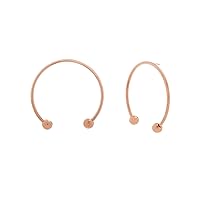 Steve Madden Women's Open Front Hoop with Ball End Post Yellow Gold-Tone Earrings