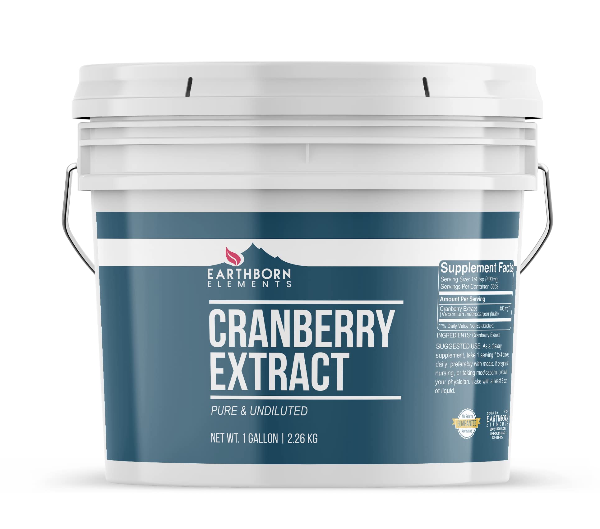 Earthborn Elements Turkey Tail Mushroom and Cranberry Extract Bundle, 1 Gallon Bucket, Pure & Undiluted, Herbal Supplements
