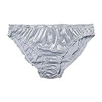 Women's Mid Waist Panties Ruffle Ruched Bikini Briefs Solid Comfort Underwear Sexy Satin Brief for Women Girls