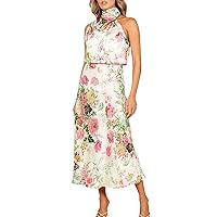 Womens Dresses,Summer Women 2024 Off Shouldermal Dress Long Sleeve Casual Floral Tank Dress Formal Dresses