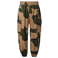 FEESHOW Kids Girls Boys Camouflage Printed Cargo Pants Youth Loose Fit Streetwear Trousers with Pockets