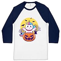 Cute Halloween Baseball T-Shirt - Unicorn T-Shirt - Pumpkin Tee Shirt
