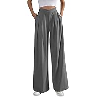 Women's Wide Leg Pants 2024 Trendy Loose Jogger Pants Casual Lounge Sweatpants Trousers Workout Pants