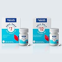Bundle of Hyland's #7 Kali Sulphate 6X Cystic Acne & Scare Treatment, Cold Medicine, Relief of Discharge Symptoms + #12 Silicea 6X Cell Salt Acne & Blackhead Treatment, Hair & Nail Growth, 100 CT Each