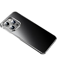 Metal Case for iPhone 15/15 Pro/15 Plus/15 Pro Max, [10FT Mil-Grade Protection] Aluminum Alloy Frame Anti-Fingerprints & Anti-Scratch Back with Flex-Impact Cushion,Black,iPhone15 Pro Max