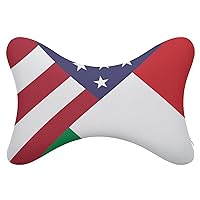 American Italy Flag Car Headrest Pillow 2pcs Memory Foam Neck Pillow Neck Support Pillow for Camping and Traveling