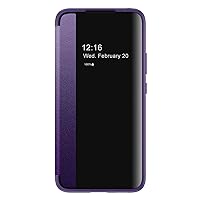 Case for Samsung Galaxy S24 Ultra S24 Plus S24 Luxury Clear View Window PU Leather Case Flip Folio Shockproof Protective Cover (Purple,forS24)