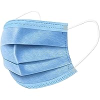 Disposable Face Masks, Pack of 100 Face Mask Protective Dust Particle 3-Layer Design and Earloop, ideal For Home, Outdoor and Office