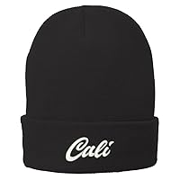 Trendy Apparel Shop Cali Embroidered Winter Knitted Long Beanie