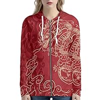 Women's Sport Jackets with Pocket Mexican Hooded Sweatshirt, Island Floral,Cats Hoodie Plus Size Drawstring Coat
