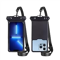 Floating Waterproof Phone Pouch Waterproof Cellphone Dry Bag for Vacation Travel Universal 6.7 Inch Mobile Phone Cases (Color : Black)