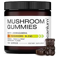 Mushroom Gummies 120 pcs - 10 Mushrooms Blend with Lions Mane, Turkey Tail, Reishi, Cordyceps for Mind and Focus - Mushroom Supplement Gummies with Ashwagandha