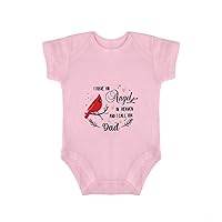 I Have an Angel in Heaven and Call Him Dad Cardinal Baby Body Suit Cardinal Memorial Infant Bodysuit Baby Birthday Gift Light Pink-Style-5 12months
