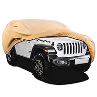 Heavy Duty Outdoor Car Cover Custom Fit for Jeep Wrangler 2 Door, Windproof All Weather Waterproof Sun Rain UV Dust Snow Protection Outdoor Car Covers