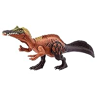 Mattel Jurassic World Wild Roar Dinosaur Toy with Sound & Attack Move, Irritator Posable Action Figure, 11 inches Long
