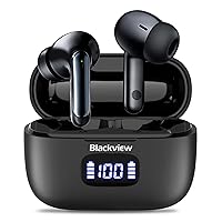 Blackview Wireless Earbuds in Ear Headphones Wireless Bluetooth 5.3, TWS Ear Buds Built-in Mic Sports Noise Canceling Earbuds IPX7 Waterproof,56H Playtime LED Power Display for Android/iOS Phone