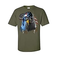 Men's Patriotic American Flag Freedom Fighter Eagle Short Sleeve T-Shirt