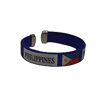 Philippines Blue Country Flag C' Bracelet Wristband FOR ADULTS & TEENS...New
