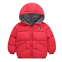 down Boys Toddler Kids Baby Boys Girls Winter Warm Jacket Outerwear Plaid Coats Hooded Padded Girls Size 14 Jackets