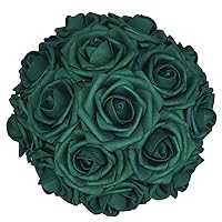 50pcs Artificial Flower，Real Touch Artificial Foam Roses Decoration DIY for Wedding Bridesmaid Bridal Bouquet Centerpieces Party(50, Army Green)