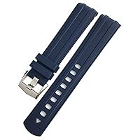 19mm 20mm 21mm Soft Rubber Silicone Watch Band Watchband for Omega Strap Seamaster 300 speedmaster Ocean Bracelet Accessories (Color : Blue, Size : 19mm)