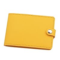 Wallet on A String Fashion ID Short Wallet Solid Color Hasp Purse Card Slots Small Wallet for Women Holder (Yellow, A)