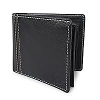 Men’s Durable Real Leather Minimalist Bifold Wallet With RFID Blocking Card Holder For Boys & Mens | Best Gift for Boy's (BLACK)