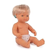 Corporation Baby Doll Caucasian Girl with Hearing Aid 15'', Poly-Bagged, Multi
