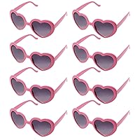 8 Pack Heart Shaped Sunglasses for Women Party Favors Eyewear Multiple Choice