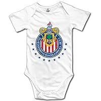 Club Deportivo Chivas USA White Cartoon Short Sleeves Variety Baby Onesies Body Suits for Babies Size 12 Months