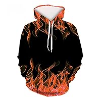 Mens Hoodies Novelty 3D Digital Print Sweatshirts Graphic Pullover Long Sleeve Hooded Sweater Hoodie with Pocket
