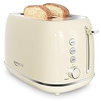 Toasters 2 Slice Retro Stainless Steel Toasters with Bagel, Cancel, Defrost Function and 6 Bread Shade Settings Bagel Toaster, Beige
