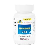 Melatonin 3mg Dietary Supplement Tablets, 200 Count (Pack of 1)