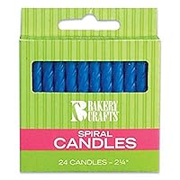 Spiral Birthday Candles, 2.5-Inch, Blue