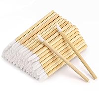 100pcs Disposable Bamboo Handle Lip Brushes Lipstick Lip Gloss Wands Applicator Makeup Tool