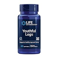 Life Extension Youthful Legs - Healthy Vein and Leg Support Supplement Pills for Women - Advanced Formula For Circulation in Leg Veins- Non-GMO, Gluten-Free - 60 Counts