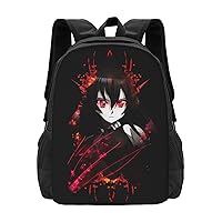 Anime Akame Ga Kill Akame Backpack Cartoon Large Capacity Backpacks Laptop Backpack Lightweight Canvas Shoulder bag Outdoor Travel 16-Inch Black