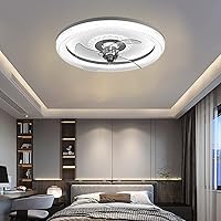 Fan Lights, Modern Led Ceilifan with Light Reversiblet Fan Lights Bedroom Fan Ceililight with Remote Control Liviroom Silent Household Integrated Fan Light with Timer/Gray