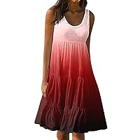 Sleeveless Dresses for Women 2023, Hooded Neck Lantern Sundress Jumper Crossover Waist Smocked Mini Dresses