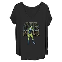 Marvel Women's Classic She Hulk Junior's Plus Short Sleeve Tee Shirt
