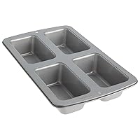 Wilton Recipe Right Non-Stick Mini Loaf Pan, 4-Cavity Cookware Set for Your Creations, Steel