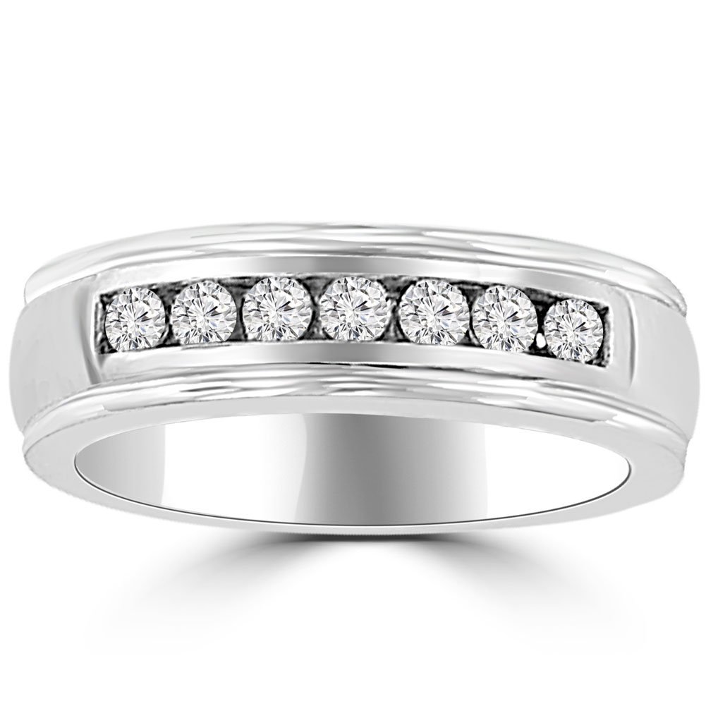 Madina Jewelry 0.66 ct Men's Round Cut Diamond Wedding Band in Platinum